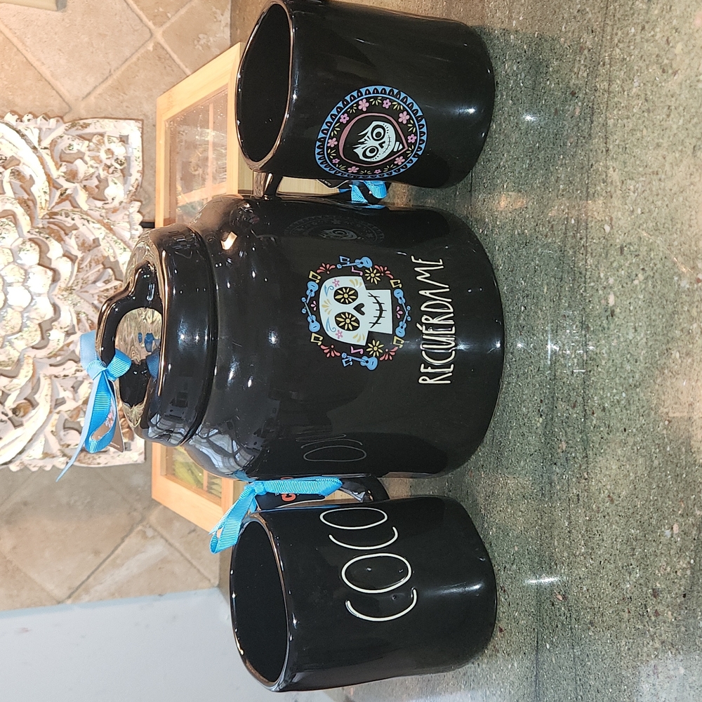 Rae Dunn Disney Pixar Coco Bundle of 3 "Recuérdame".. "NEW"